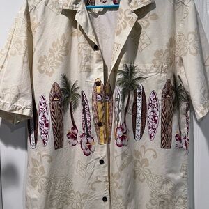 Winnie Fashion Yellow North Shore Maui Surfboards Tribal Hawaiian Shirt Size L
